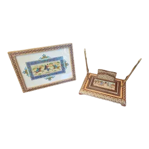 Persian Desk Set With Khatam Mosaic