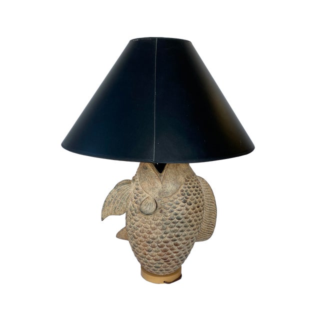 Custom Plaster Fish Lamp by Richard Ray For Sale In Los Angeles - Image 6 of 8