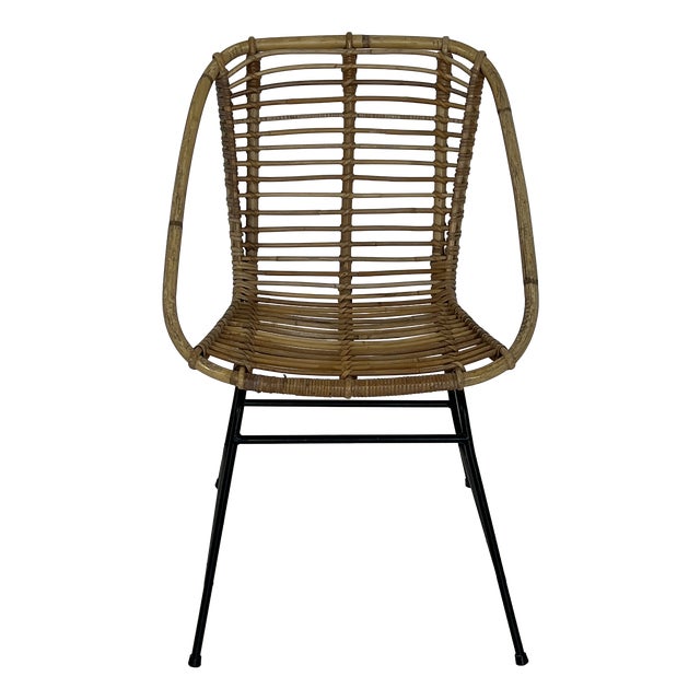 Vintage Wicker Rattan Chair, 1960s For Sale
