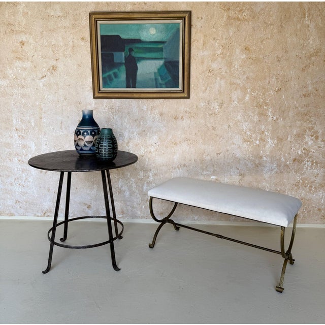 Spanish Spanish Gilt Iron Bench With Scrolled Feet For Sale - Image 3 of 12