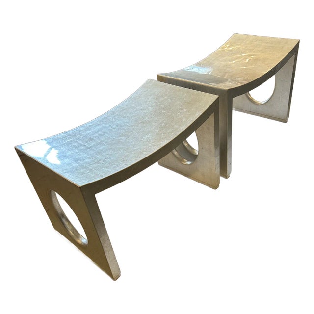 Contemporary Silverleaf Lacquer Benches For Sale
