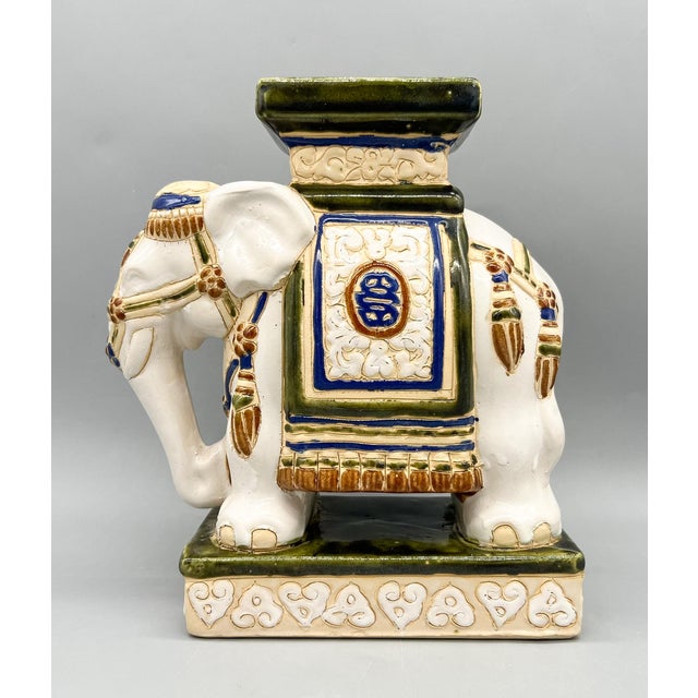 Vintage Ceramic Elephant Plant Stand – Chinoiserie / Hollywood Regency / Asian Inspired For Sale - Image 12 of 12