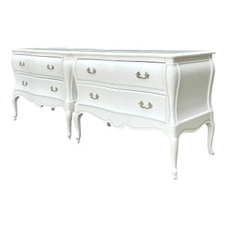 Vintage White French Provincial Nightstands - Pair For Sale