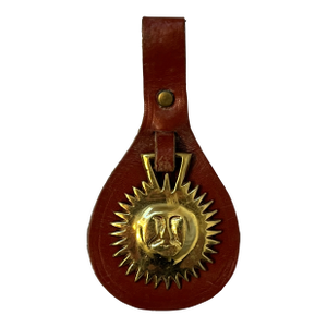 Small Sun Motif Brass and Leather Horse Bridle Strap