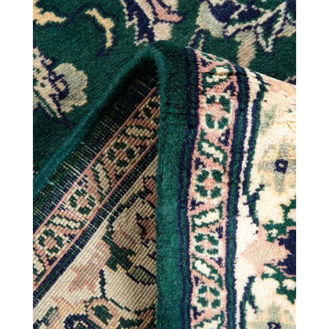 Mogul, One-of-a-Kind Handmade Area Rug in Green, 2' 6" x 12' 7" For Sale In New York - Image 6 of 8