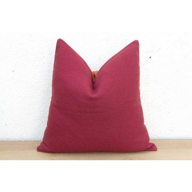 Ludhiana Chevron, Antique Phulkari Embroidered Pillow Cover For Sale In Los Angeles - Image 6 of 7