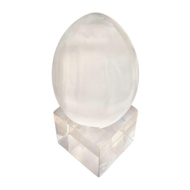 Plastic Mid Century Contemporary Modern Lucite Egg Sculpture For Sale - Image 7 of 7