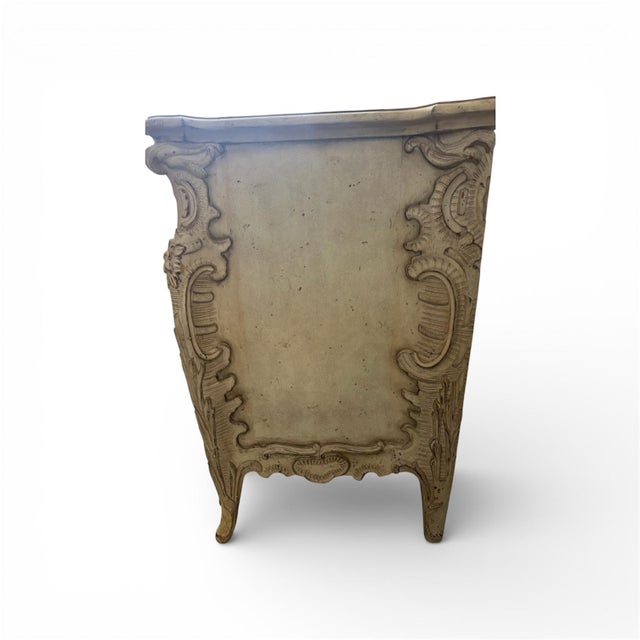 French Country Attributed to Oscar De La Renta for Century Furniture Two-Drawer Bombe Chest For Sale - Image 3 of 11