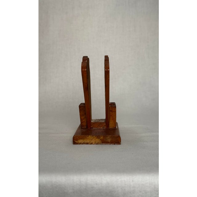 Mid 20th Century Vintage Boho Chic Arched Fan Solid Wood Napkin Holder For Sale - Image 5 of 10