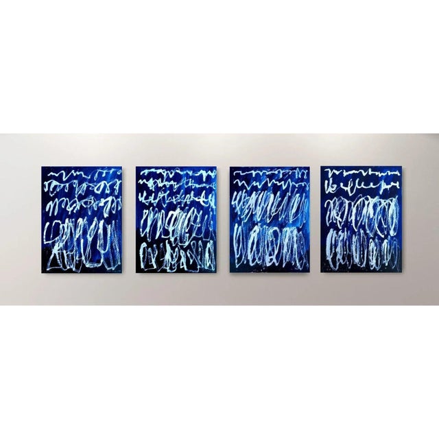 Set of 4 - 'Writing' Cy Twombly Inspired Abstract Original Art Installation by Diane Grant For Sale - Image 13 of 13