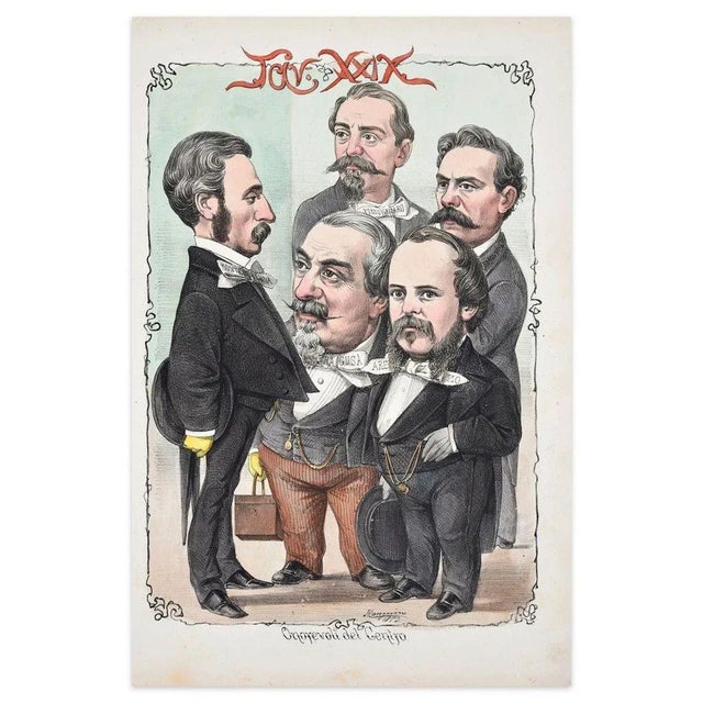 Onorevoli Del Centro - Lithograph by A. Maganaro - 1872 1872 For Sale - Image 3 of 3