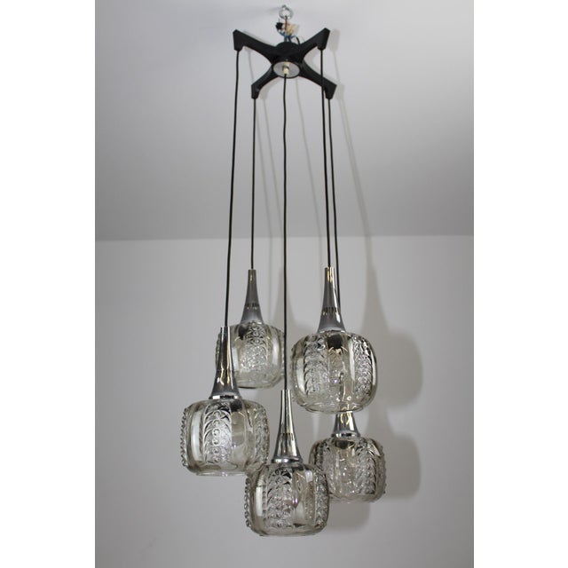 Glass Cascade Chandelier, 1960s For Sale - Image 7 of 7