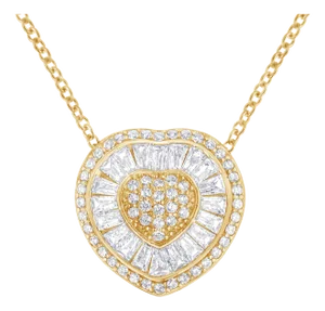 10KT Yellow Gold Diamond Heart Pendant Necklace (1/2 cttw, H-I Color, I1-I2 Clarity)