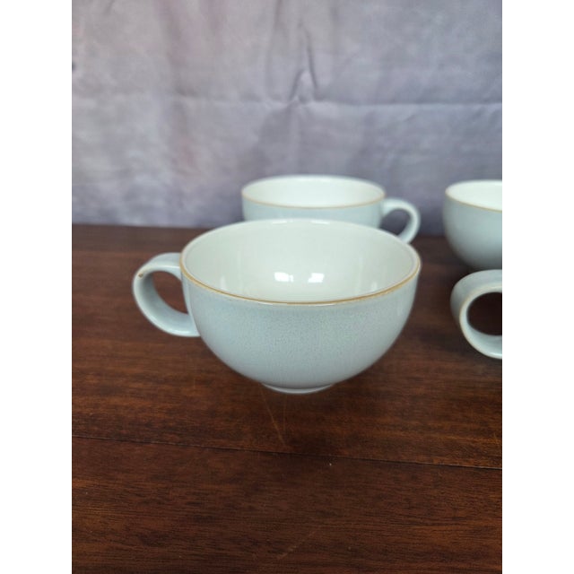 Late 20th Century Vintage Minimalist Denby Spirit Light Gray Stoneware Tea Set For Sale - Image 5 of 8