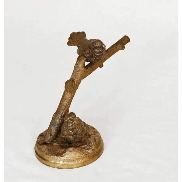 Bronze Pair of Sparrows on a Branch, 1890s, Bronze For Sale - Image 4 of 8