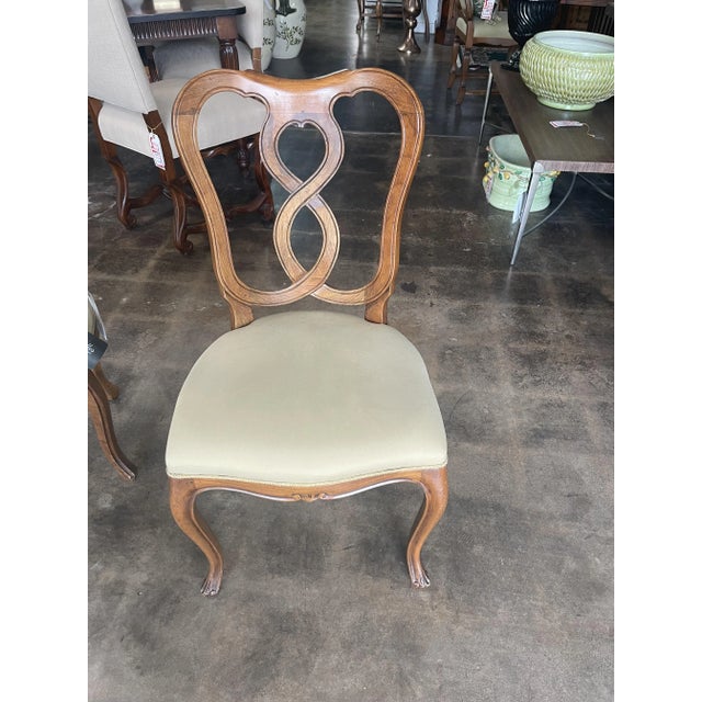 Traditional 1990s Italian Side Chair With Antique Walnut Finish For Sale - Image 3 of 7