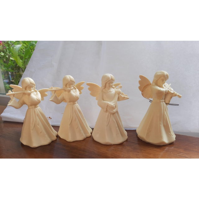 Mid 20th Century Christmas Angel Cherub Music Ornaments White For Sale - Image 5 of 5