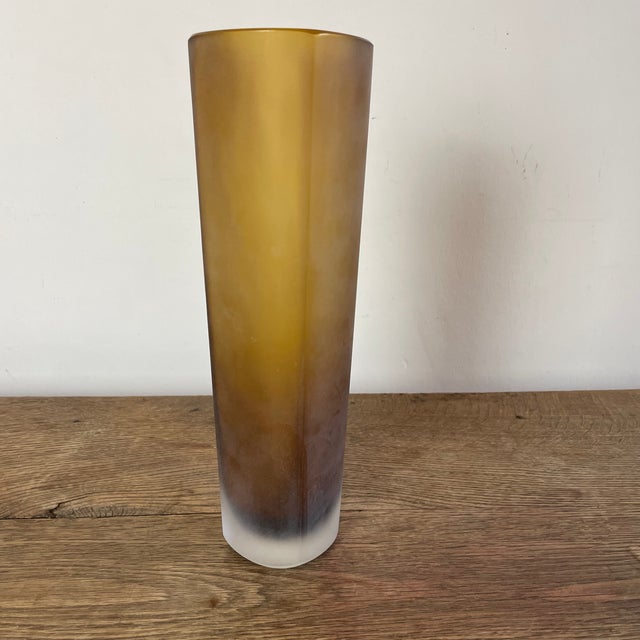 A 32.5 cm tall designer vase made of satin-finished Murano glass, signed "Nason e Moretti" with a pointed tool under the...