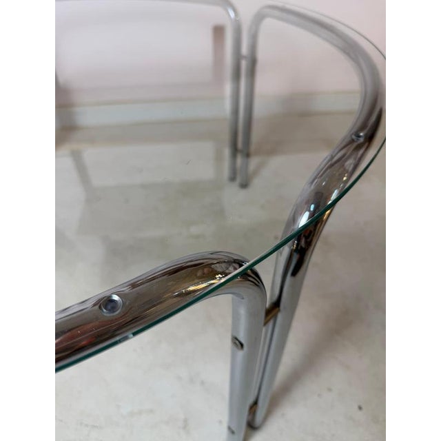 Round Coffee Table in Glass and Chrome For Sale - Image 9 of 11
