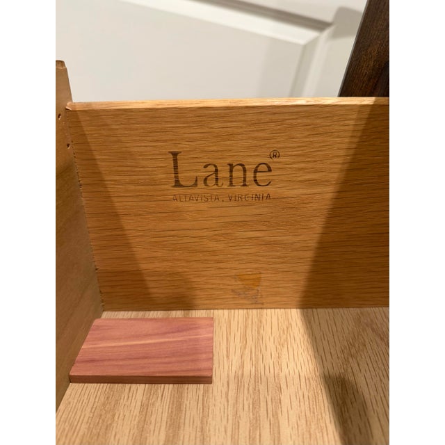 Lane Furniture Lane Mid-Century Modern Walnut Tall Chest With Fluted Doors For Sale - Image 4 of 4