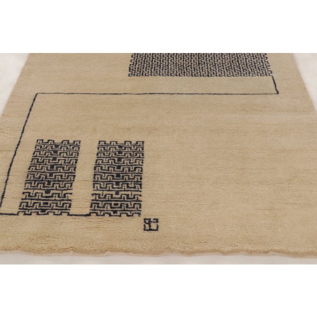 Art Deco Rug & Kilim’s Art Deco Runner With Geometric Designs in Beige & Black For Sale - Image 3 of 11