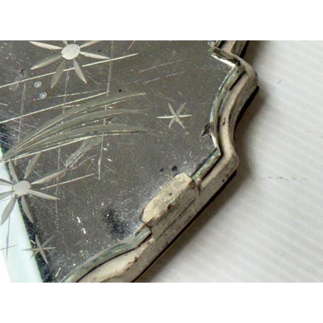 Transparent Antique Early 20th Century Etched Mirror Dual Arm Wall Sconces, Pair For Sale - Image 8 of 12