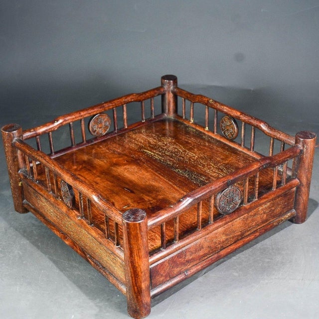 Dimensions: Height 15 cm (5.9") x Length 35 cm (13.8") x Width 35 cm (13.8") Material: Solid Hardwood (Huali Rosewood)...