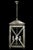 Carta-Lantern, Neoclassical style lantern cast brass and glass panels with crosshatched detailing and 4-light cluster.