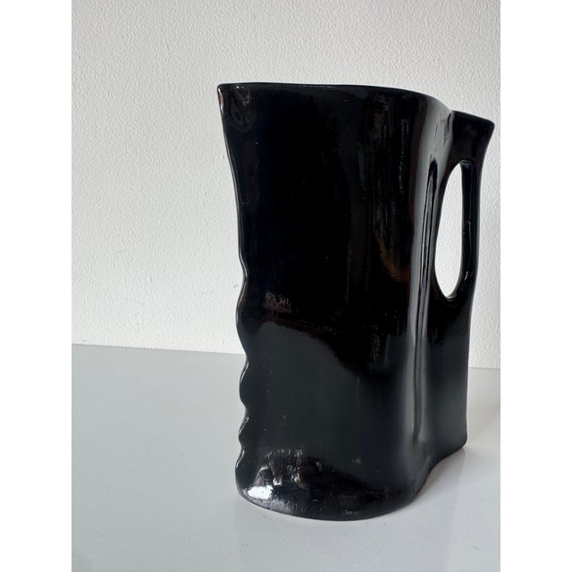 Ceramic 2001 Vintage Jes Black Glazed Sculptural Art Ceramic Vase For Sale - Image 7 of 11