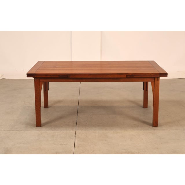 Stickley Mission Collection Oak Extendable Dining Table For Sale - Image 15 of 18