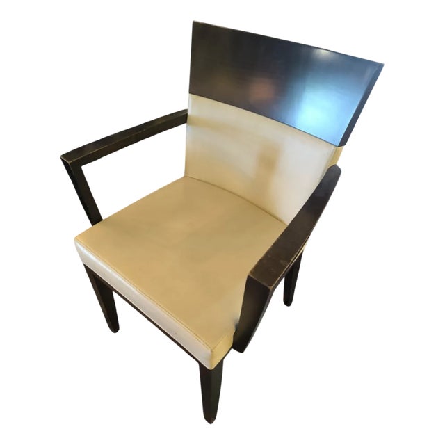 Wood and Leather Chair, 1950s For Sale