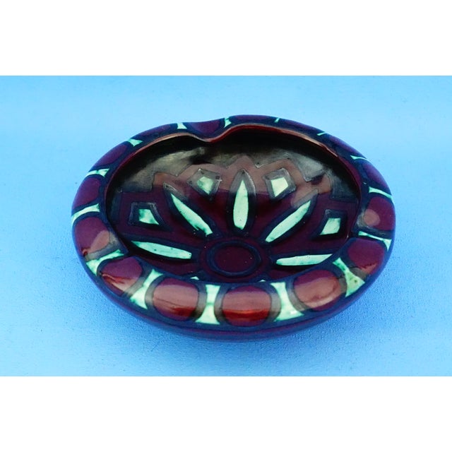 Vintage Art Deco Futurist Ceramic Ashtray by Fama F.A.M.A. Ascoli Piceno, 1930s For Sale - Image 3 of 18