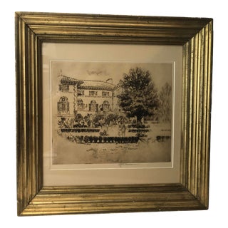 Early 20th Century Architectural and Landscape Etching by Joseph Pennell, Framed For Sale