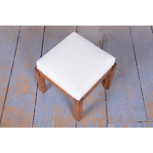 1930s Czech Art Deco Stool in Oak attributed to Krásná Jizba, 1930s For Sale - Image 5 of 9