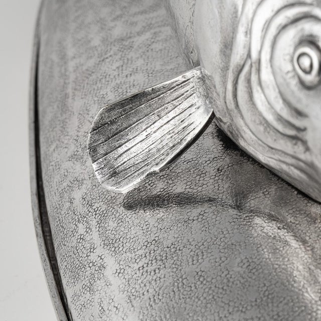 Vintage Italian Silver Plated Serving Platter by Franco Lapini, 1970 For Sale - Image 13 of 16