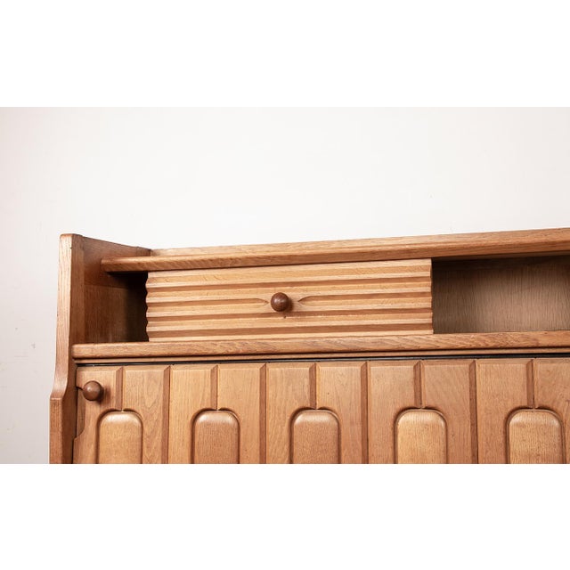 Guillerme et Chambron Large Sideboard in Oak and Danikowski Ceramics by Guillerme et Chambron for Votre Maison, 1960s For Sale - Image 4 of 18