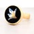 Vintage 9k Yellow Gold & Enamel Butterfly Signet Style Ring For Sale - Image 10 of 12