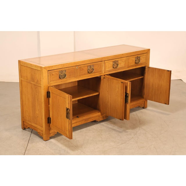 Baker Furniture Company Baker Asian Style Hardwood Credenza Buffet Sideboard For Sale - Image 4 of 18