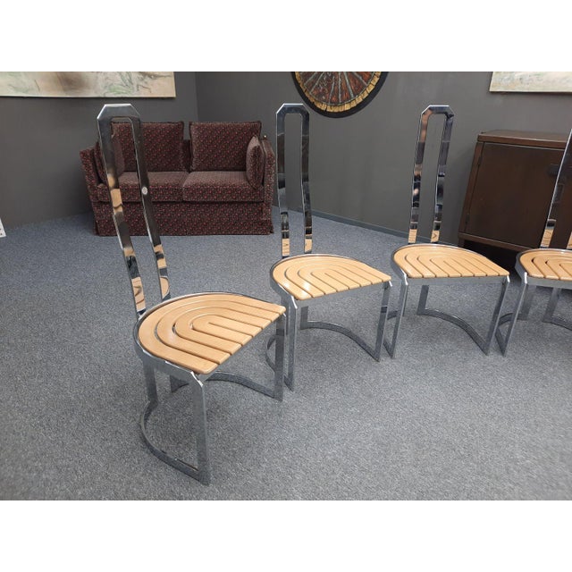 Silver Postmodern Dining Chairs by Allmilmö, 1980s, Set of 8 For Sale - Image 8 of 18