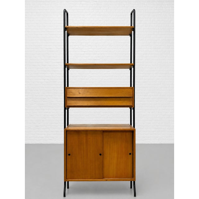 Mid-Century Modern Mid Century Modern Italian Teak Freestanding Wall Unit Bookcase – Vintage Wall Shelving, C. 1950’s For Sale - Image 3 of 14