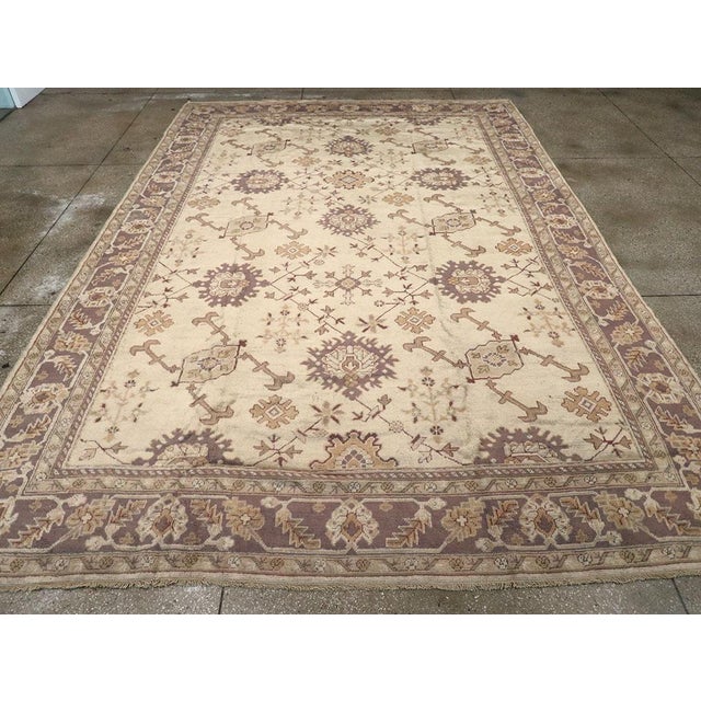 Galerie Shabab Collection Early 20th Century Turkish Oushak Rug For Sale - Image 4 of 10