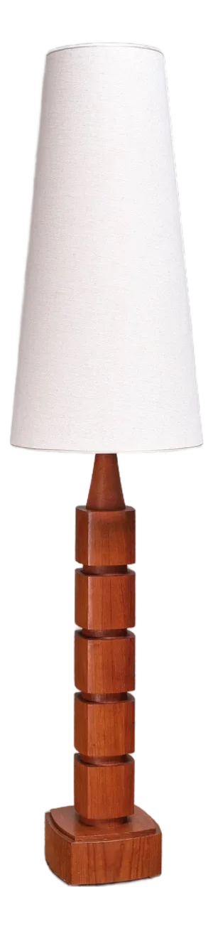 Teak Wood Floor Lamp from Möllers Armatur, Eskilstuna, Sweden, 1960s