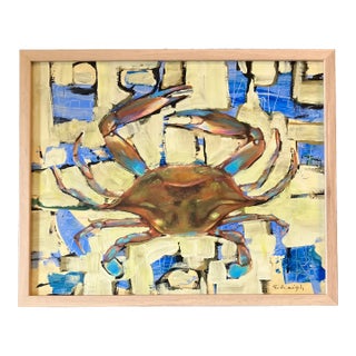Contemporary Original Stephen Heigh Abstract Painting “Blue Claw Crab” Signed For Sale