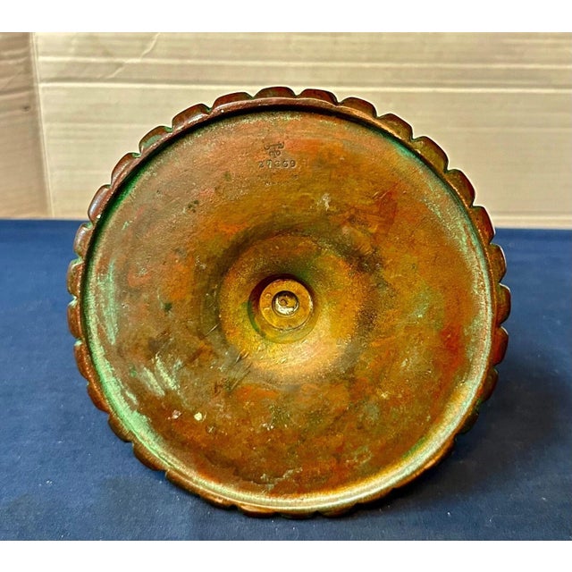 Art Nouveau 1900s Tiffany Studios Bronze and Glass Candlestick For Sale - Image 3 of 4