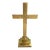 Vintage Solid Brass Large Mid Century Modern Religious Alter Decorative Table Cross on Stand For Sale
