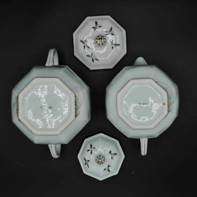 Japanese 33 Piece Japanese Hand Painted Porcelain Tea Set Signed For Sale - Image 3 of 7