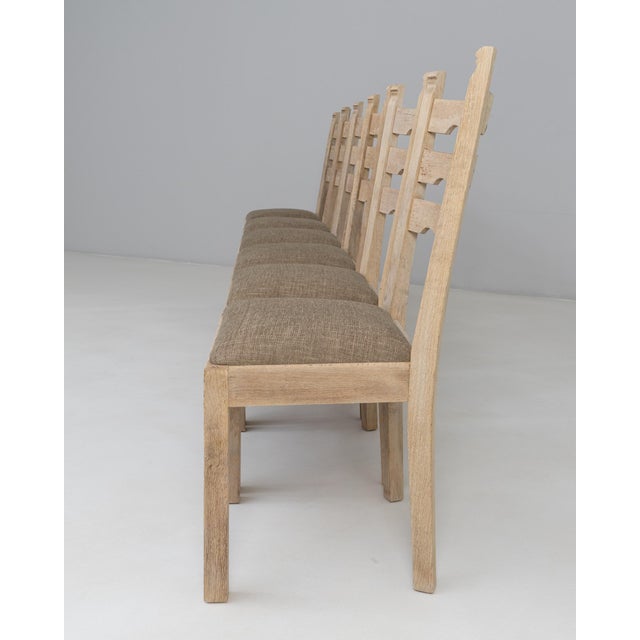 1950s French Oak Dining Chairs With Upholstered Seats - Set of 6 For Sale - Image 14 of 18