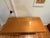 Mid-Century Modern 1950s Mid-Century Modern Wood Writing Desk With Custom Glass Top, Original Brass Hardware For Sale - Image 3 of 5