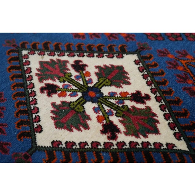 Blue Vintage Joshaghan Rug 3' x 3'2'' For Sale - Image 8 of 10