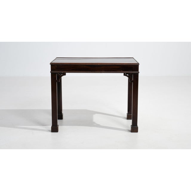 Wood 1900-1909 United Kingdom Deep Ebony Black Ebonized Console Table For Sale - Image 7 of 11